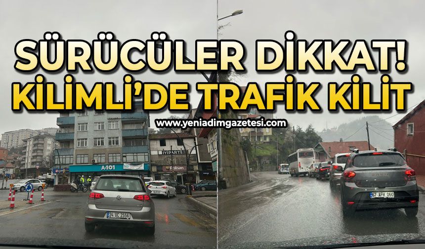 Sürücüler dikkat: Kilimli'de trafik kilit!