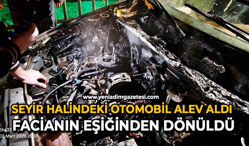 Seyir halindeki otomobil alev aldı: Facianın eşiğinden dönüldü