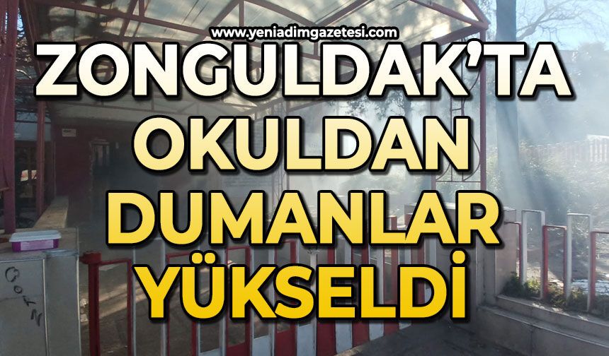 Zonguldak’ta okuldan dumanlar yükseldi