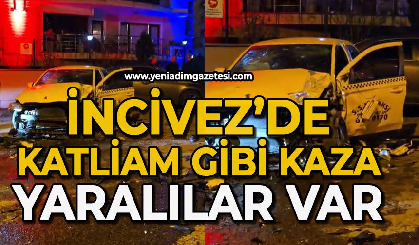 İncivez savaş alanına döndü: Ticari taksi ile otomobil çarpıştı