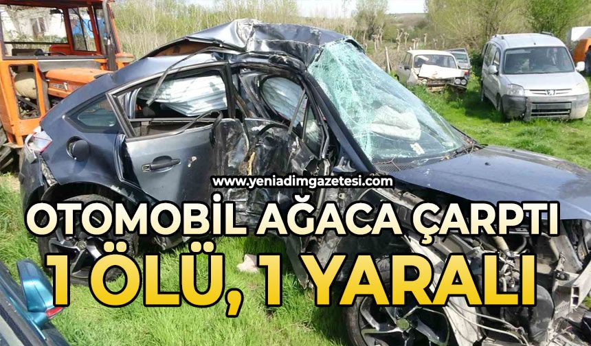 Otomobil ağaca çarptı: 1 ölü, 1 yaralı