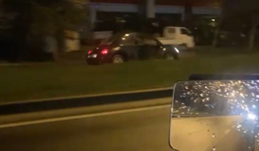 Otomobil ters şeritten kilometrelerce gitti