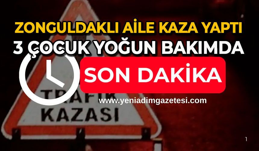 Zonguldaklı aile kaza yaptı: 3 çocuk yoğun bakımda