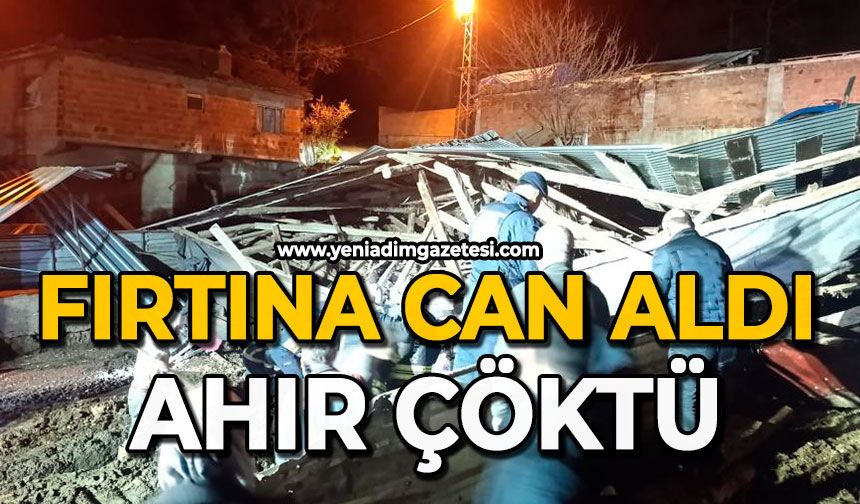Fırtına can aldı: Ahır çöktü