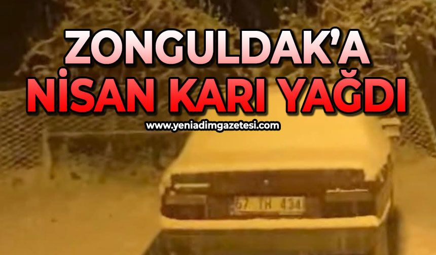 Zonguldak'a Nisan karı yağdı