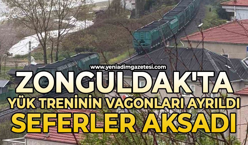 Zonguldak'ta yük treninin vagonları ayrıldı, seferler aksadı