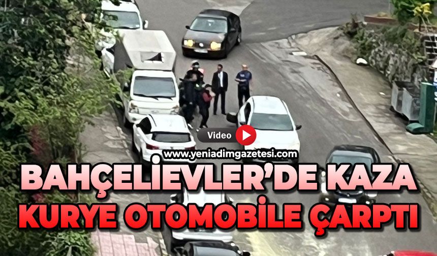 Bahçelievler'de kaza: Kurye otomobile çarptı