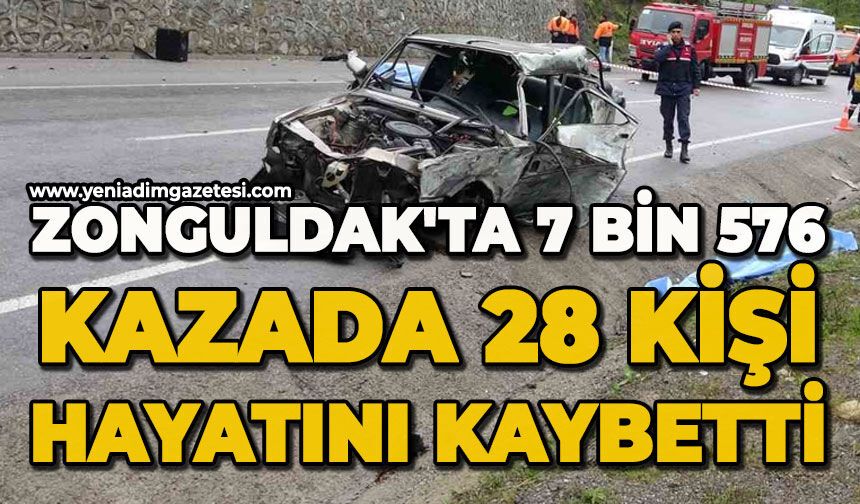 Zonguldak'ta 7 bin 576 kazada 28 kişi hayatını kaybetti