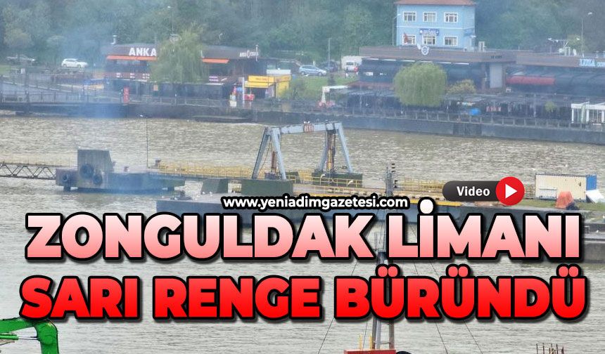 Zonguldak Limanı çamur nedeniyle sarı renge büründü
