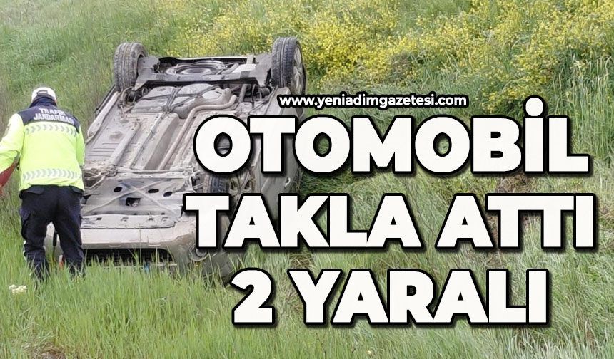 Kontrolden çıkan otomobil takla attı: 2 yaralı