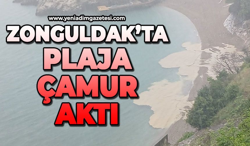 Zonguldak plaja çamur aktı: Deniz sarıya boyandı