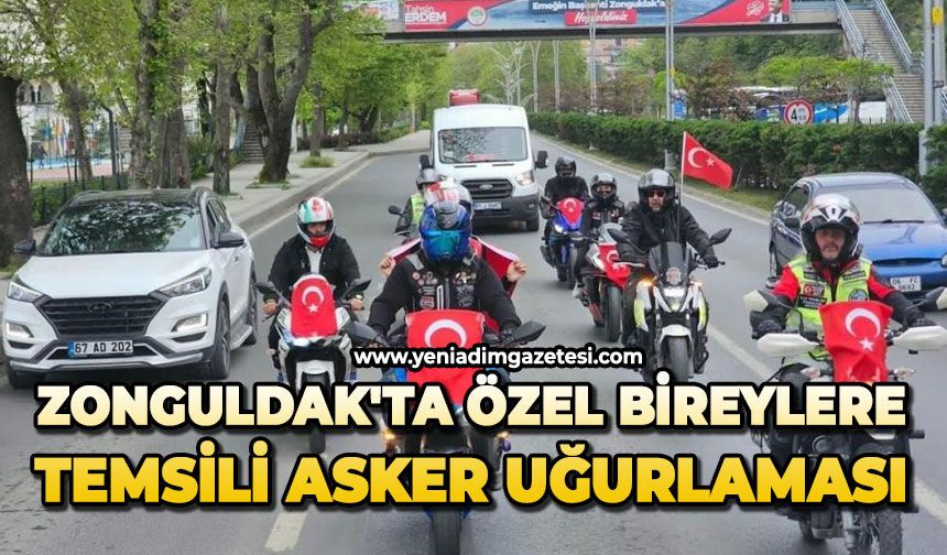 Zonguldak'ta özel bireylere temsili asker uğurlaması