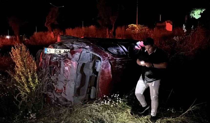 Kontrolden çıkan otomobil takla attı: 2 yaralı