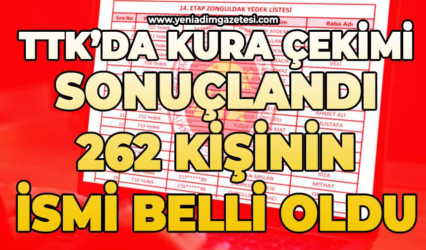 TTK’da kura çekimi sonuçlandı: 262 kişinin ismi belli oldu