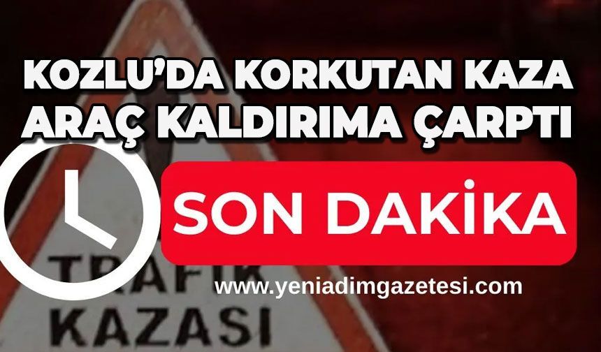 Kozlu'da korkutan kaza: Otomobil kaldırıma çarptı