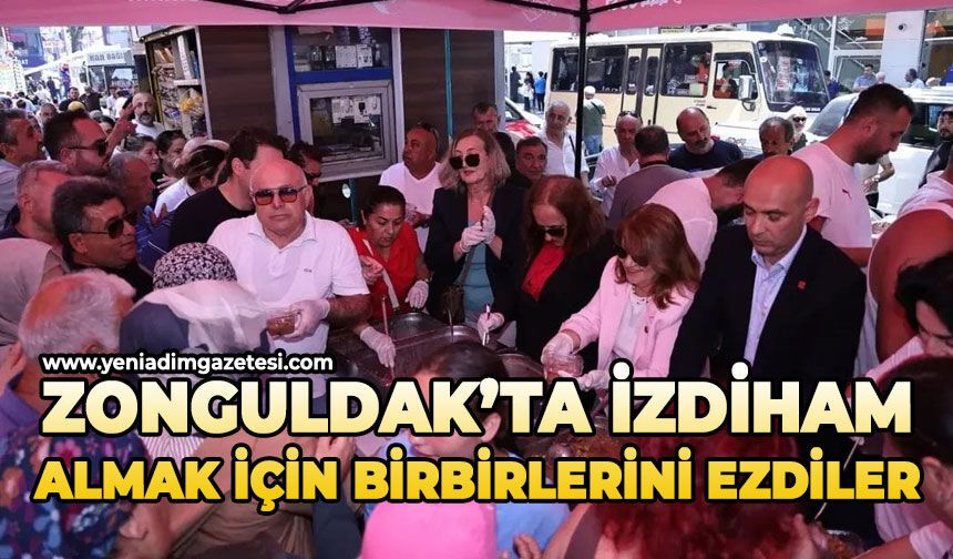 Zonguldak’ta izdiham: Almak için birbirlerini ezdiler