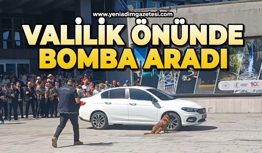 Valilik önünde bomba aradı