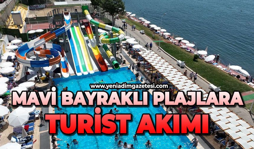 Mavi bayraklı plajlara turist akımı
