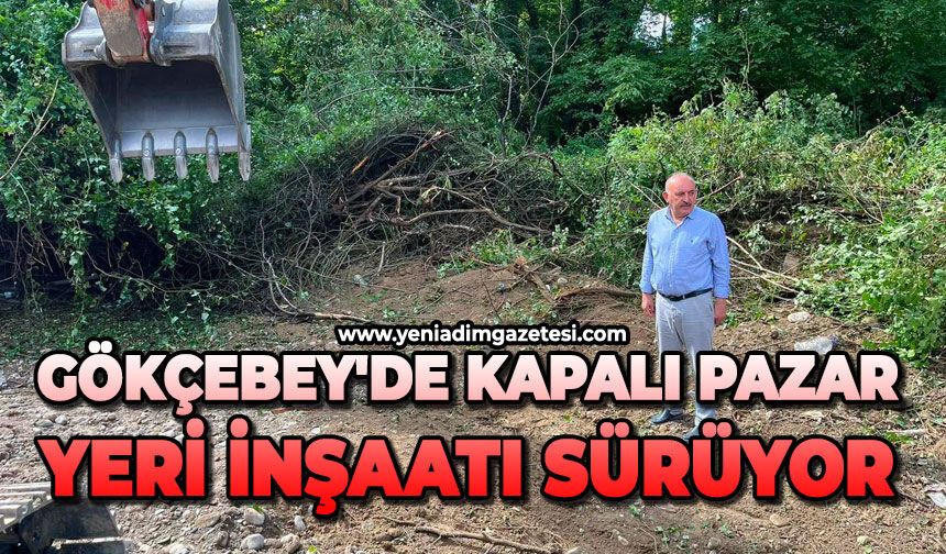 Gökçebey'de kapalı pazar yeri inşaatı sürüyor