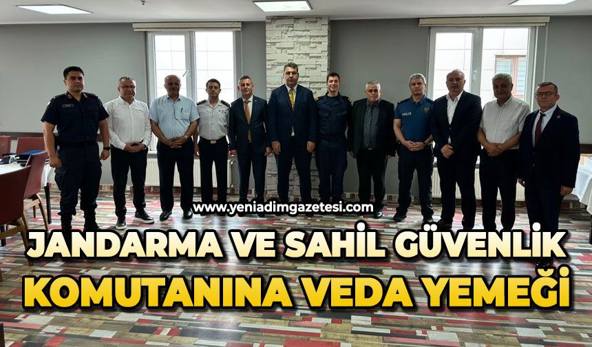 Jandarma ve Sahil Güvenlik Komutanına veda yemeği
