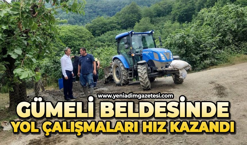 Gümeli beldesinde yol çalışmaları hız kazandı