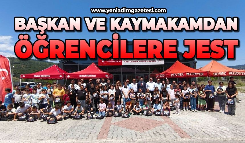Başkan ve Kaymakamdan öğrencilere jest