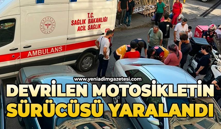 Devrilen motosikletin sürücüsü yaralandı
