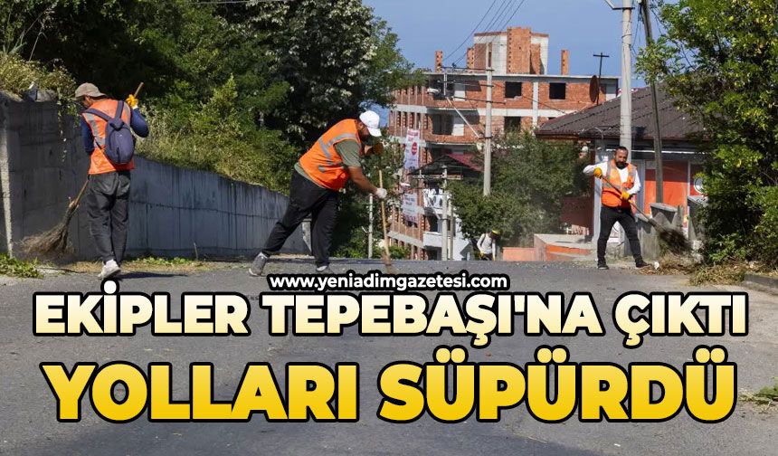 Ekipler Tepebaşı'na çıktı, yolları süpürdü