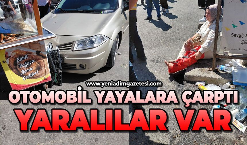 Otomobil yayalara çarptı: Yaralılar var