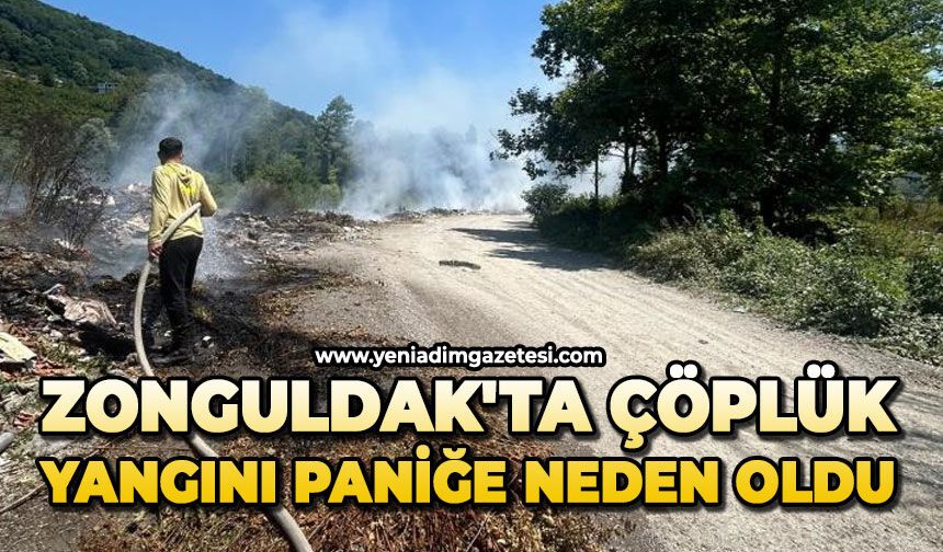 Zonguldak'ta çöplük yangını paniğe neden oldu