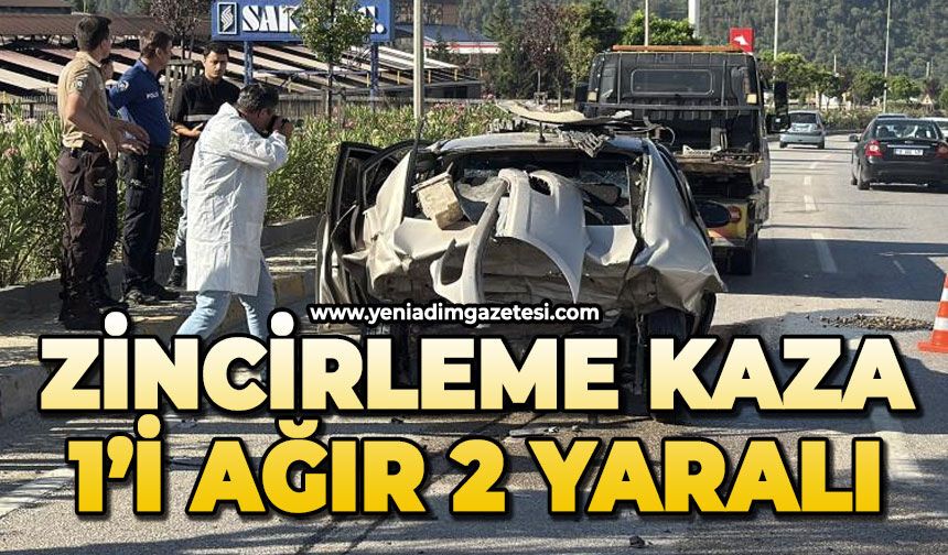 Zincirleme kazada 1'i ağır 2 kişi yaralandı