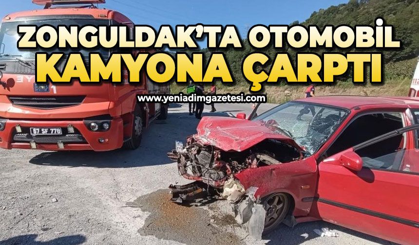 Zonguldak'ta otomobil kamyonete çarptı: 1 yaralı