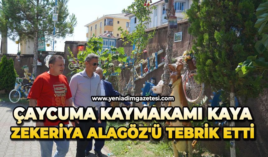 Çaycuma Kaymakamı Kaya, Zekeriya Alagöz'ü tebrik etti
