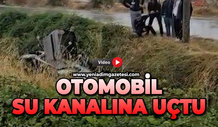 Otomobil sulama kanalına uçtu: 1 yaralı