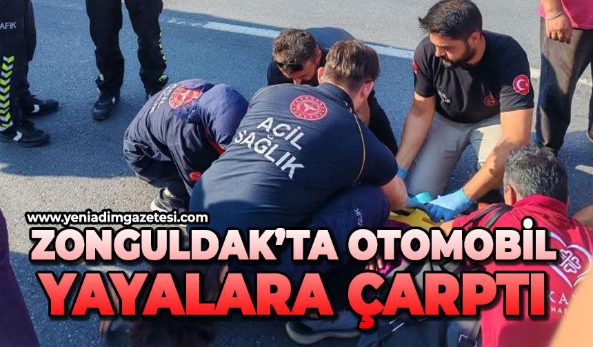 Zonguldak'ta otomobil yayalara çarptı