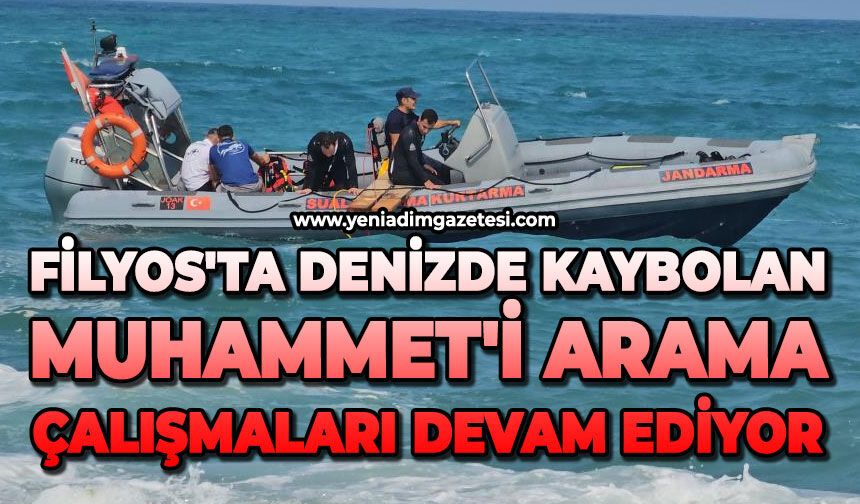 Filyos'ta denizde kaybolan Muhammet'i arama çalışmaları ikinci gününde