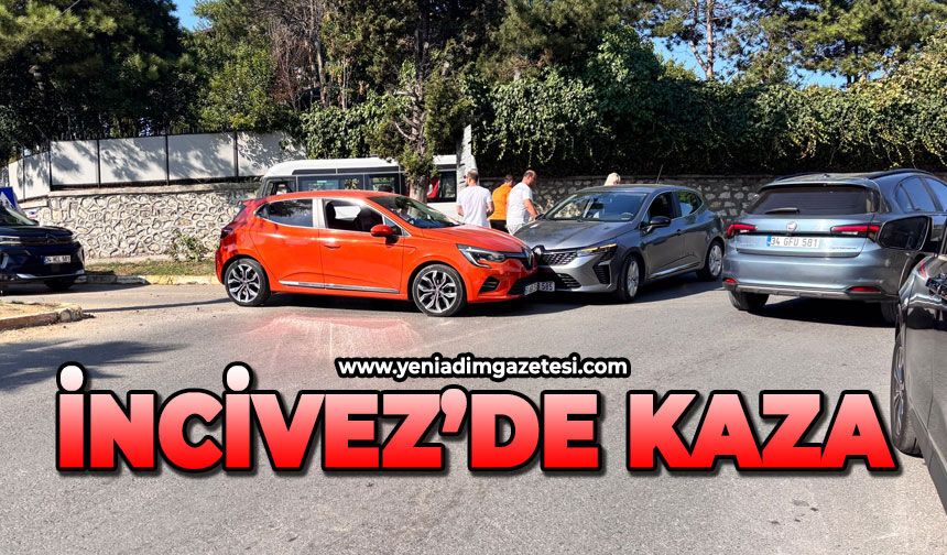İncivez'de korkutan kaza: İki otomobil çarpıştı