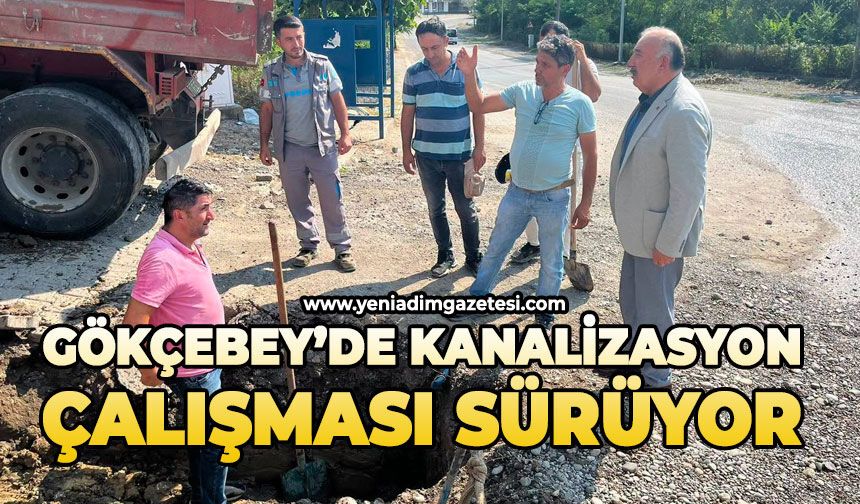 Gökçebey'de kanalizasyon çalışması sürüyor