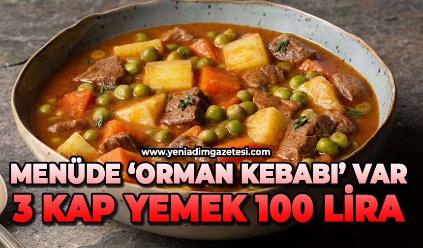 Menüde orman kebabı var: 3 kap yemek 100 lira