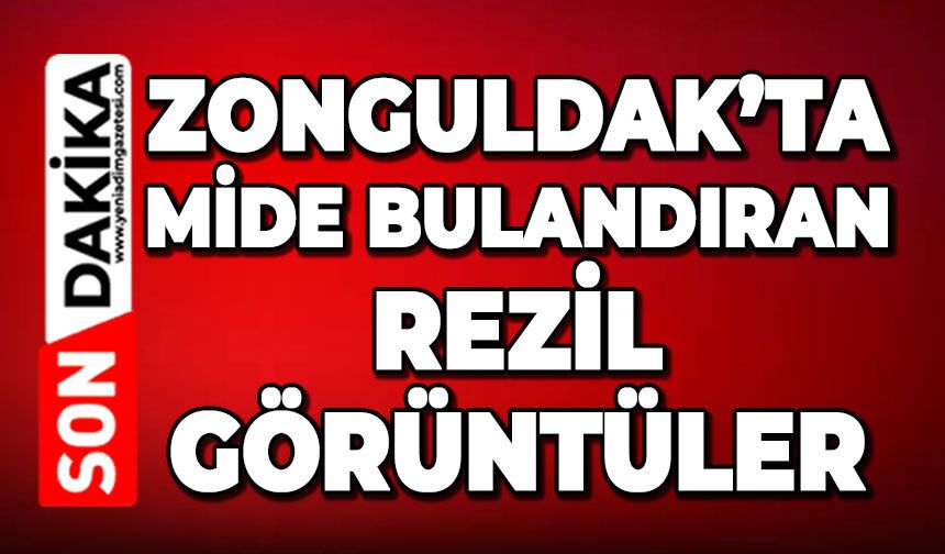 Zonguldak'ta mide bulandıran rezil görüntüler
