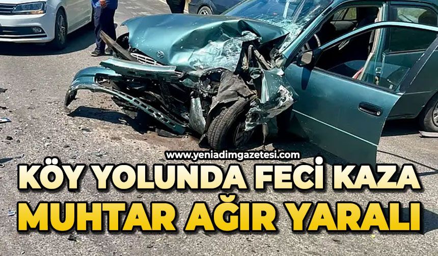 Köy yolunda feci kaza: Muhtar ağır yaralı