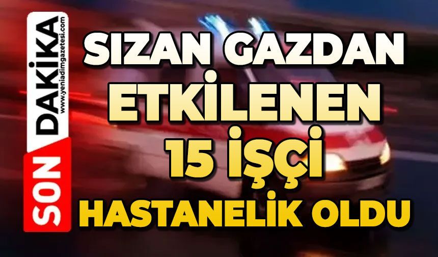 Sızan gazdan etkilenen 15 işçi hastanelik oldu