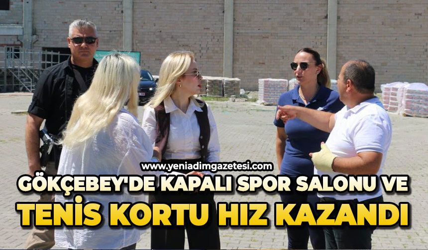 Gökçebey'de kapalı spor salonu ve tenis kortu hız kazandı