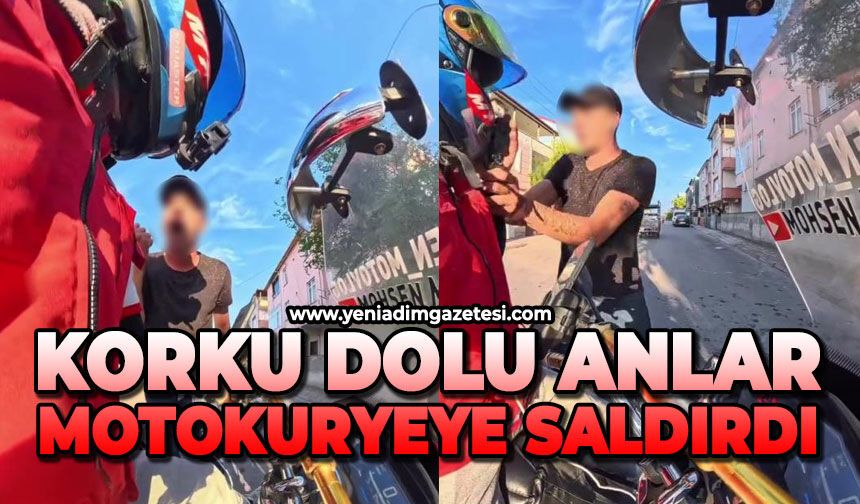 Korku dolu anlar: Motokuryeye saldırdı