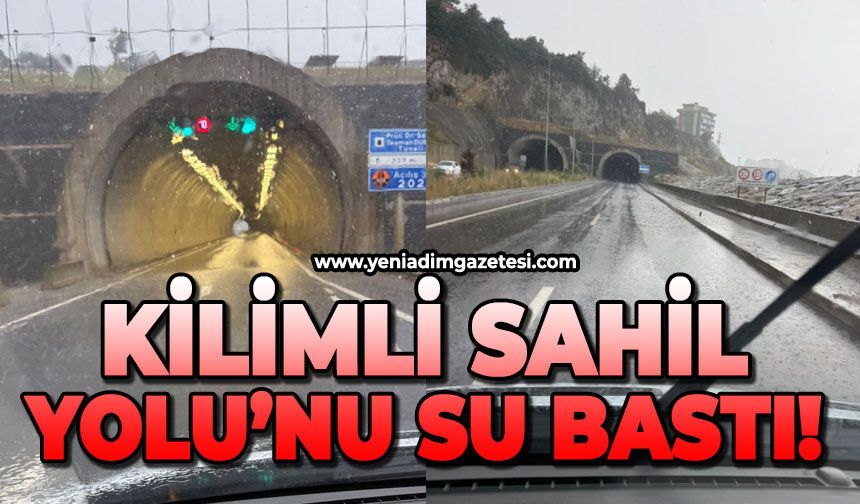 Sürücüler dikkat: Kilimli Sahil Yolu'nu su bastı