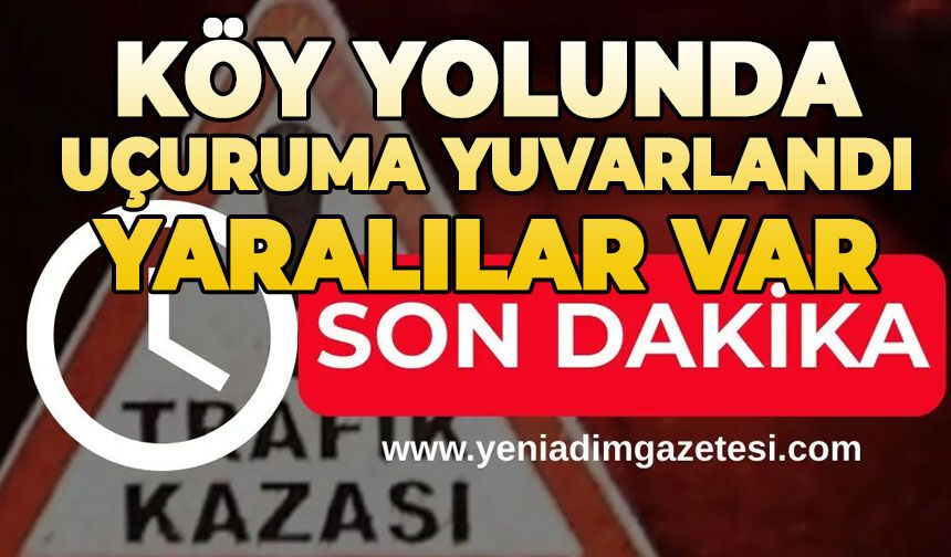 Köy yolunda şarampole yuvarlandı: Yaralılar var