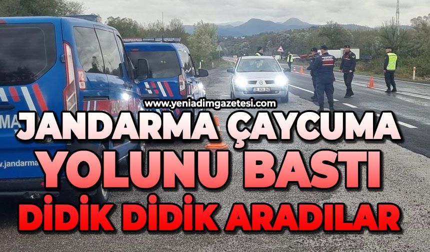 Jandarma Çaycuma yolunu bastı: Didik didik aradılar
