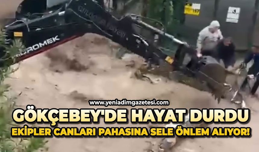 Gökçebey'de hayat durdu: Ekipler canları pahasına sele önlem alıyor!