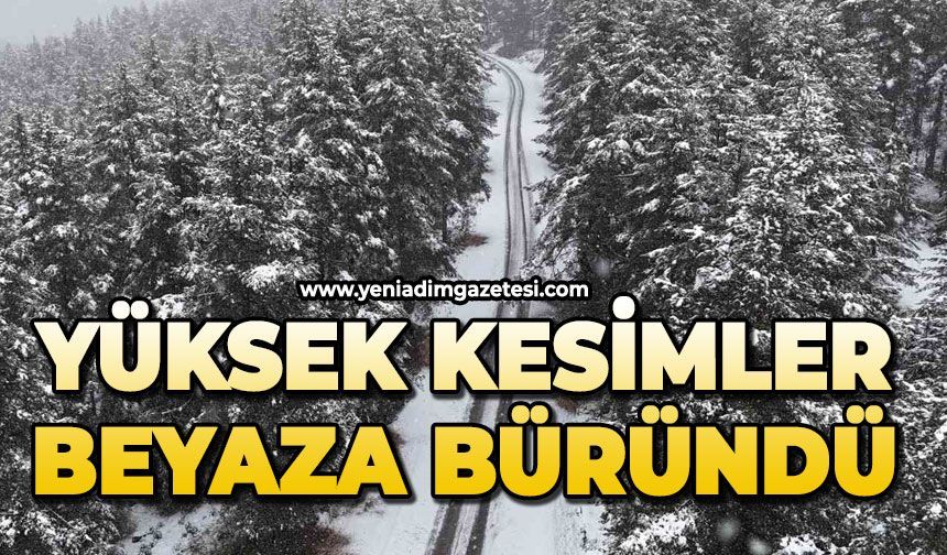 Yüksek kesimlerde lapa lapa kar yağdı