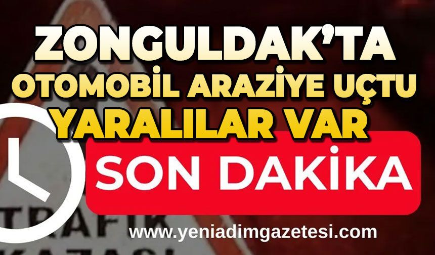 Zonguldak'ta otomobil araziye uçtu; 4 yaralı